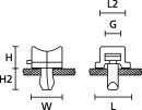 HellermannTyton - 152-12300 - Keilsockel 18x22 mm,...