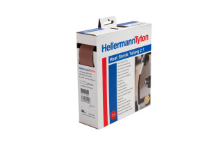 HellermannTyton - 300-31901 - Warmschrumpfschlauch 2:1 (19,1/9,5 mm), braun, 5 m Rolle