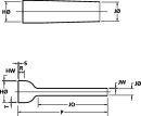 HellermannTyton - 422-20100 - Flachprofilformteil 3:1 gerade mit Rippe schwarz