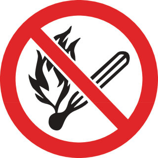 HellermannTyton - 597-65256 - Etikett Feuer, offenes Licht und Rauchen verboten 200.0 mm rot