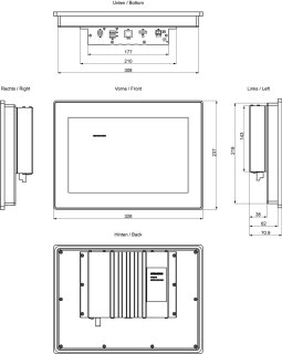 SIMATIC Flat Panel 12" MT V2 Extended 1280x800 Multitouch 24V DC