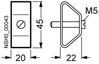 Abstandhalter 22 mm für Kleinverteiler Hutschiene