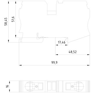 PE-Schutzleiter-Reihenklemme 8WH2000-0CM07 35 mm² Federzug grün-gelb
