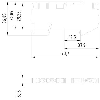 Messtrenn-Reihenklemme 8WH6003-6AF00 2,5 mm² 3-polig grau