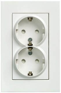 Siemens - 5UB22133 - DELTA miro SCHUKO-Doppelsteckdose mit erh. Berühungsschutz, titanweiß