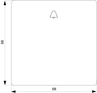 DELTA style Wippe titanweiß Symbol Glocke 68x68 mm Installationsschalterprogramm