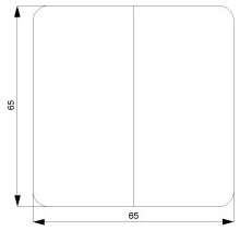 Wippe 2-fach neutral silber DELTA profil 65x65 mm