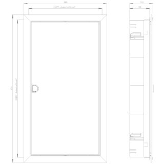 SIMBOX XL 3-reihig Ausbaupaket HW 36 TE Installationsverteiler