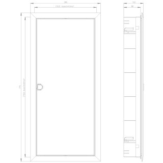 SIMBOX XL 4-reihig Ausbaupaket UP 48 TE Installationsverteiler