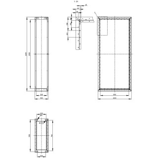 Gerüst für Standard-Leergehäuse SIVACON 2200 x 400 x 1000 mm
