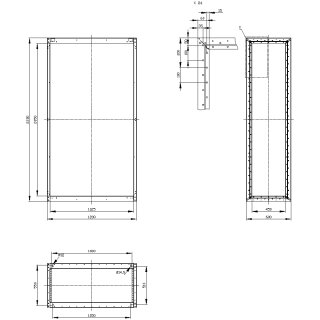 Gerüst für Standard-Leergehäuse SIVACON 2200 x 1200 x 600 mm