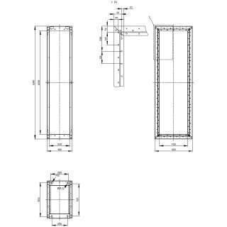 Gerüst für Standard-Leergehäuse SIVACON 1800 x 400 x 600 mm verzinkt
