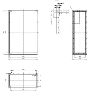 Gerüst für Standard-Leergehäuse SIVACON 1800 x 1200 x 600 mm