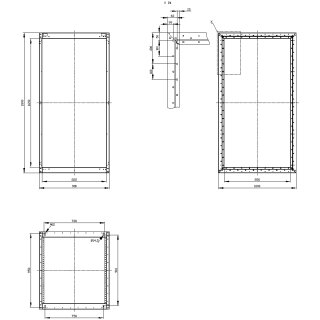 Gerüst für Standard-Leergehäuse SIVACON 1800 x 900 x 1000 mm RAL 7035