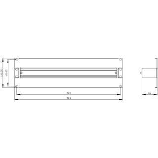 19"-Abdeckung für Reiheneinbaugeräte SIVACON 3HE RAL 7035