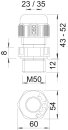 OBO BETTERMANN 2022895 V-TEC VM50 SW Kabelverschraubung M50
