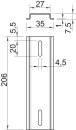 OBO BETTERMANN 1115386 2069 T250 FS Hutschiene 206x35x7,5