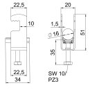 OBO BETTERMANN 1188234 BS-F1-K-16 ALU Bügelschelle...