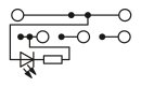 Initiatoren-Aktorenklemme PTIO 1,5/S/4-LED 24 GN Push-in 13,5 A