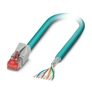 Ethernet-Kabel CAT6 geschirmt RJ45 IP20 2 m wasserblau PUR