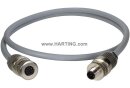 M12 L-coded Kabelkonfektion 1 m 5-adrig geschirmt grau