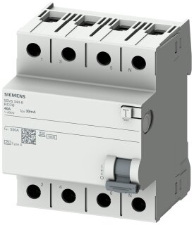 FI-Schutzschalter 5SV5342-6 Typ A 25 A 30 mA 4-polig
