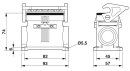 Sockelgehäuse HC-EVO-B10 Bügelverriegelung M32 IP66 PA 6.6-FR