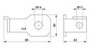 Befestigungswinkel FLT-ISG-BR-14 Flanschmontage 14 mm