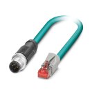 Netzwerkkabel M12 auf RJ45 CAT5 4-polig 2 m PUR halogenfrei
