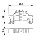 Schnellmontage-Endhalter CLIPFIX 35 NS 35 9,5 mm grau