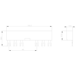 3-Phasen-Sammelschiene BGR.S0/S00 Teilungsabstand 63 mm