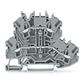 Doppelstockklemme 2002-2201 Push-in CAGE CLAMP 2,5 mm² grau