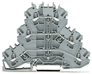 Dreistockklemme 2002-3201 Push-in CAGE CLAMP 2,5 mm² grau