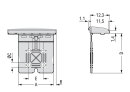 Griffplatte 2092-1602 Feder- und Stiftleisten 5 mm lichtgrau
